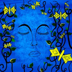 Yuxi Yuve, the Amazon Waterspirit. iPad Procreate drawing by Wilamena aged 13