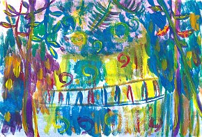 Tamsin_H_Age_13_Rainbowforest_Acrylic-on-A5-Paper