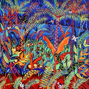 Kênê - At one with Nature. 100 cm x 100cm acrylic on canvas
