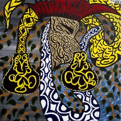 The Healing Shaman - Painting by Nixiwaka Yawanawá. 24 x 24 inches acrylic on canvas