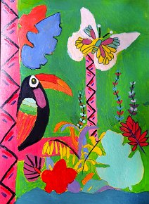 Eesha. Year 8. Great Sankey High School. Warrington. Uk. Acrylic on card