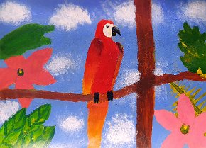 James. Year 8. Great Sankey High School. Warrington. UK. Acrylic on card.