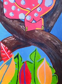 Lottie. Year 8. Great Sankey High School. Warrington. UK. Acrylic on card