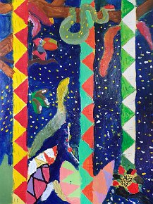 Marcella. Year 8. Great sankey high school. Warrington. Uk. Acrylic on card