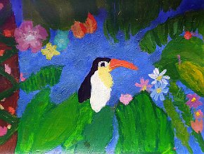 Megan. Year 8. Great sankey high school. Warrington. Uk. Acrylic on card