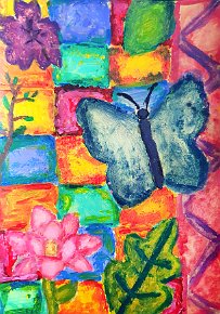 Sophia. Year 8. Great sankey high school. Warrington. Uk. Acrylic on card