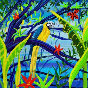 Rainforest Parrot. Procreate digital painting by John Dyer