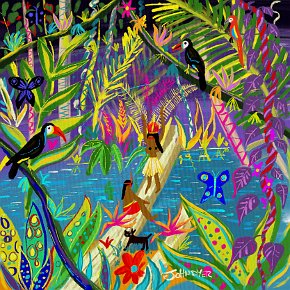 Sacred Rainforest. Procreate digital painting by John Dyer
