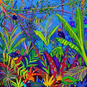 Roul Roul Birds. Procreate digital painting by John Dyer