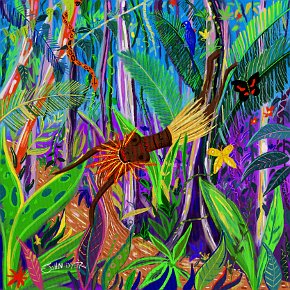 Yuxi Yuve, the Amazon Water Spirit. Procreate digital painting by John Dyer