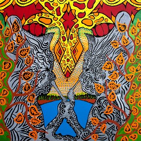 Nawê. 100 cm x 100 cm acrylic on canvas