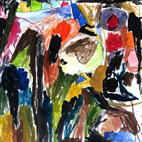 Juran Karina Penan. Age 4. Mulu. 21 x 21 cm watercolour on paper