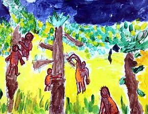 Senuk-Salgado-aged-6-metallic-and-acrylic-paint-on-card-Orchard-Primary-School-UK