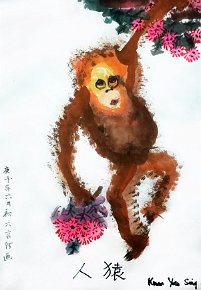 Yan Sing Kuan age 7, Orangutan on paper dav