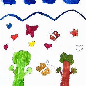 Ayuwandera Penan. Age 10. Mulu. 21 x 21 cm watercolour on paper