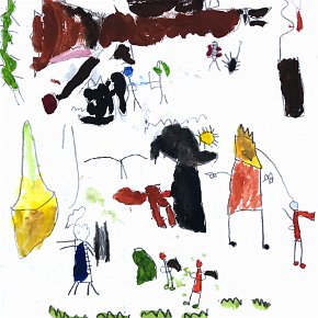 Bastian Penan. Age 6. Mulu. 21 x 21 cm watercolour on paper