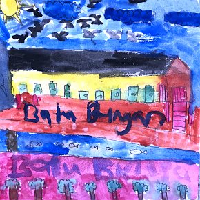 Roshania Jemer Penan. Age 9. Batu Bungan, Mulu. 21 x 21 cm watercolour on paper