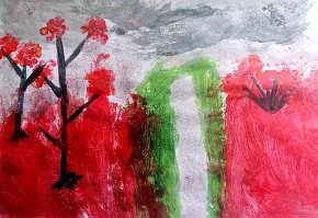 Phoebe Assheton-Smith, age 9, Walking in the Forest, A4 paper