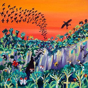 12x12 inches Acrylic on canvas. Borneo