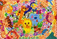 AU-TSZ-CHING_AGE-8_ANIMAL-UNIVERSE-IN-AFRICA_PAINT-ON-A3-PAPER_SCHOOL-OF-CREATIVITY_HONG-KONG_CHINA