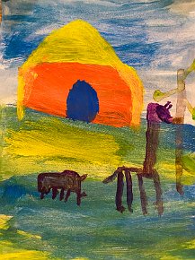 Mollie Davey, Morning Safari, A4 paper, South Petherwin Primary School.