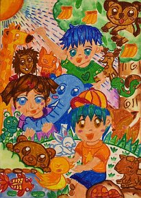 FUNG-TSZ-MING_AGE-10_LOVE-AROUND-US_PAINT-ON-A3-PAPER_SCHOOL-OF-CREATIVTY_HONG-KONG_CHINA