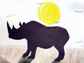 Morgelyn-A3-rhino-pencil-and-black-paper