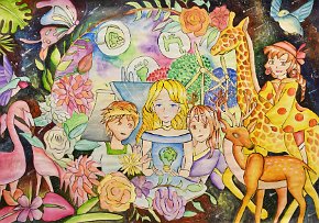 WONG-SHIN-TUNG_AGE-16_A-NATURAL-UNIVERSE_PAINT-ON-A2-PAPER_SCHOOL-OF-CREATIVITY_HONG-KONG_CHINA