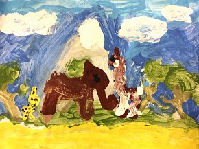 Alex, Age 7, Mount Kilimanjaro, A3 paper