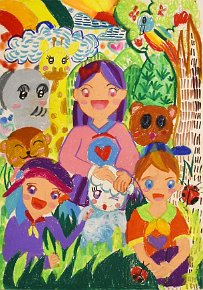 ZOE-TSOI_AGE-7_JOYFUL-ANIMALS-PARTY_PAINT-ON-A3-PAPER_SCHOOL-OF-CREATIVITY_HONG-KONG_CHINA