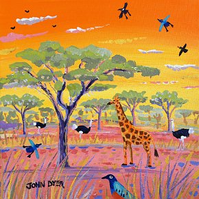 African Savannah. 12 x 12 acrylic on canvas