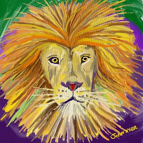 'African Lion' iPad drawing using Procreate by artist John Dyer